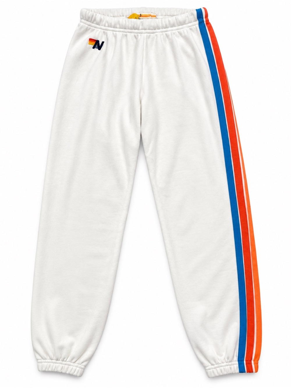 Aviator Nation White Track Pants with Rainbow Side Stripes - Picture 2 of 10
